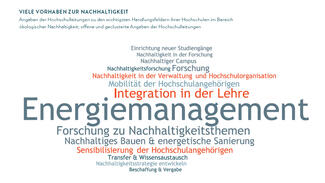 Viele Vorhaben zur Nachhaltigkeit