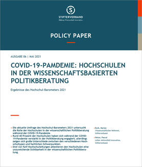 Policy Paper "Hochschulen in der wissenschaftlichen Politikberatung" (Cover)